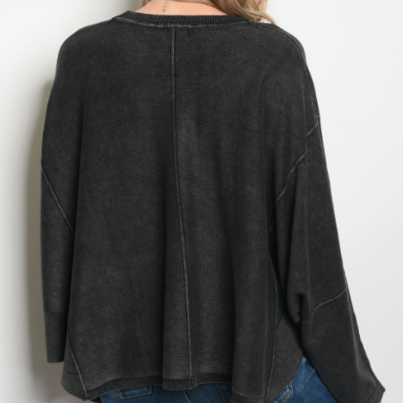 DISTRESSED COLORED LONG SLEEVE - Picture 2 of 2